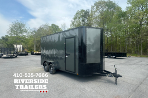 Arising 7’x16′ Charcoal Blacked-Out Enclosed Trailer
